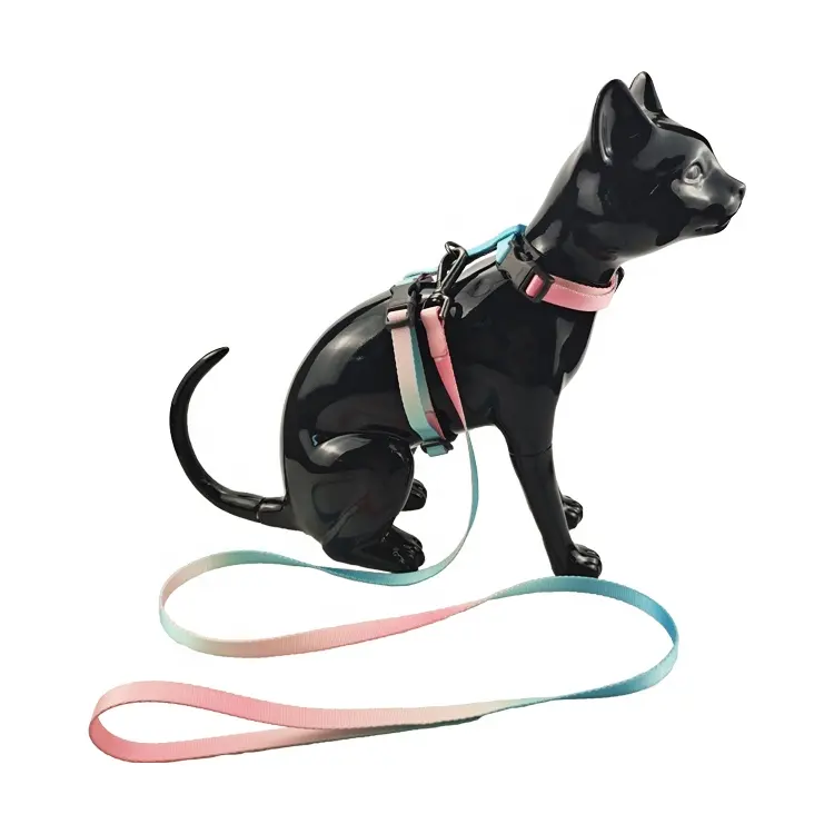 Arnés de gato multicolor y conjunto de plomo, venta al por mayor, accesorios para mascotas