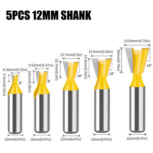 Slotting <strong>Cutter</strong> Tenon <strong>Cutter</strong> with 12mm and 1/2&quot; Round Shank Dovetail Router Bits Which Easily Make Closet Delividers - Product Image 6