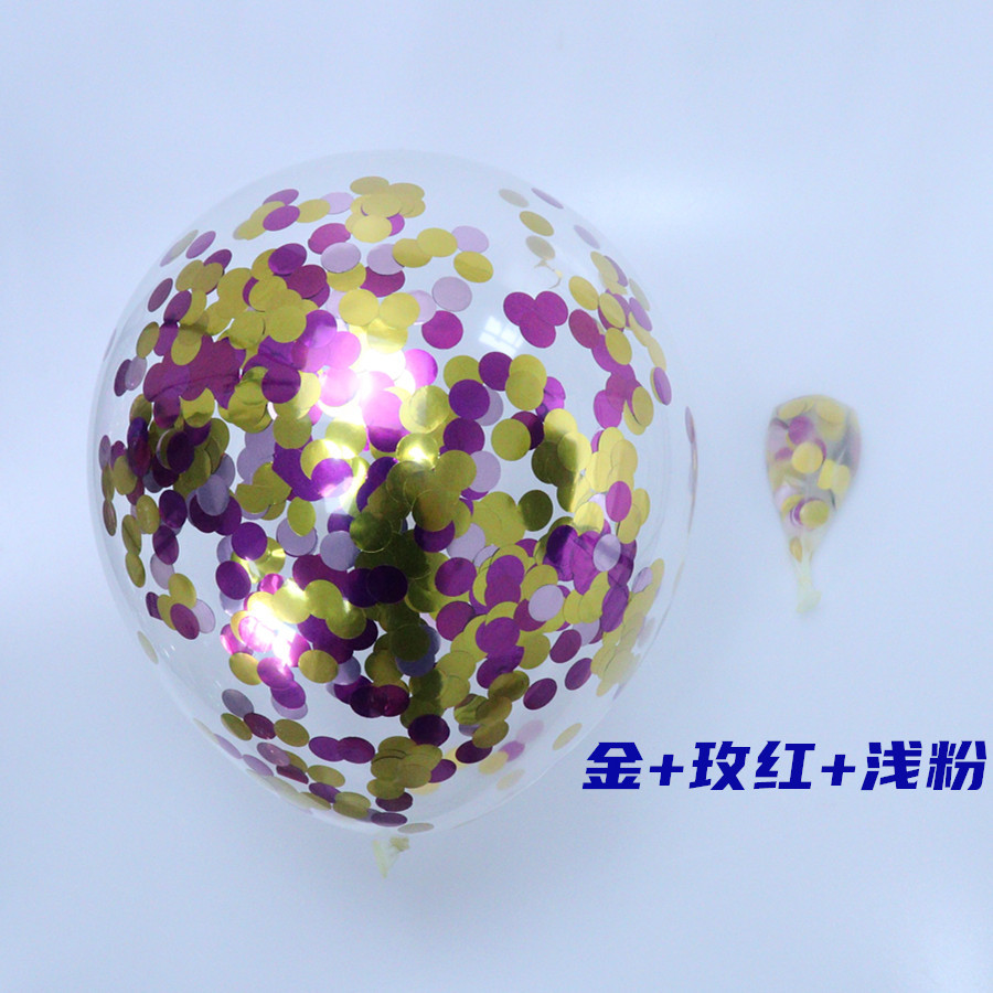 Golden rose red pink sequin balloon