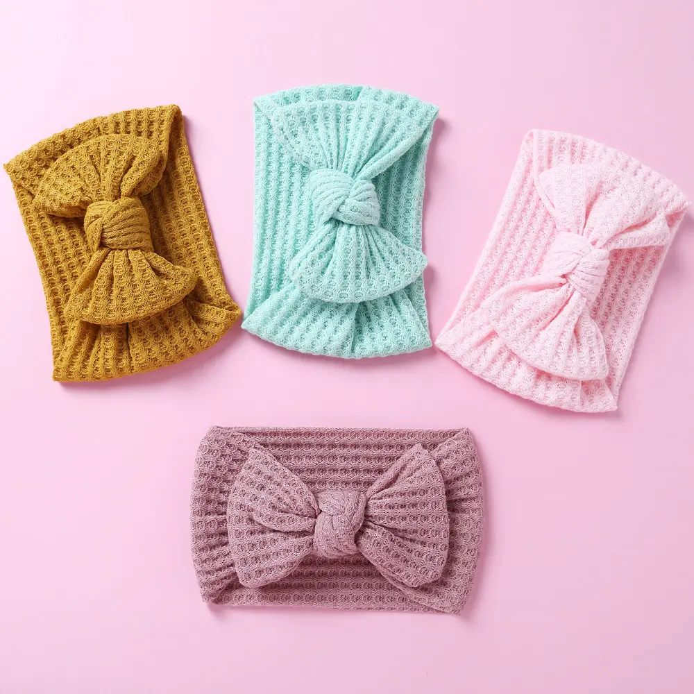 Genya breit gestricktes Stirnband mit Schleifen für Neugeborene Kleinkinder Kinder Machen Sie ein handgemachtes Baby Stirnband