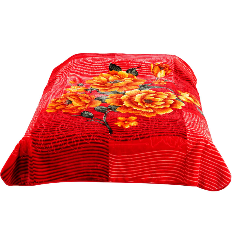 Rouge/rayé + floral