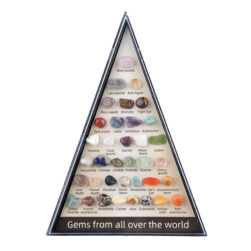 36 tipos de mini piedras - oro champán - espécimen mineral