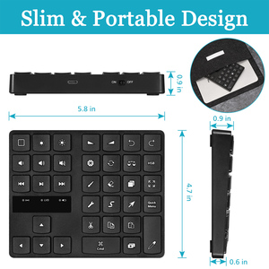 Drawing Mini <strong>Keyboard</strong> Wireless Rechargeable Number Keypad with Shortcut <strong>Key</strong> <strong>Function</strong> for iPad <strong>Keyboard</strong> - Product Image 3
