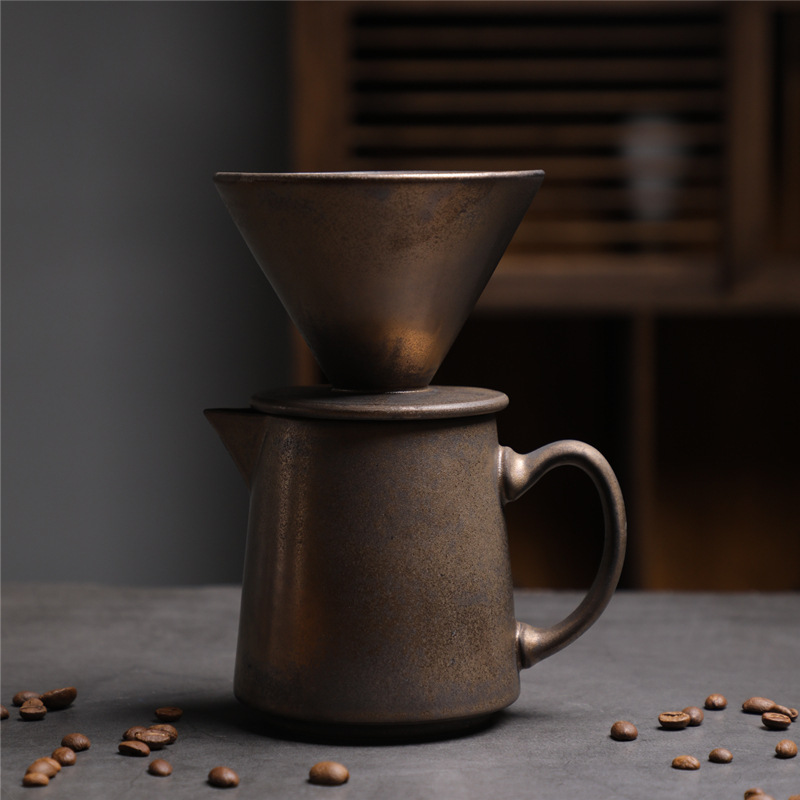 1-505-un ensemble de cafetière haut de gamme-doré-470 ml