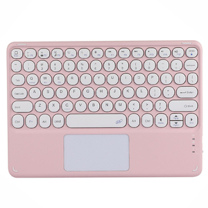 Factory Wholesale Multicolor 10 Inch Wireless BT <strong>Keyboard</strong> Retro Round <strong>Keys</strong> with Touchpad for windows IOS Android Tablet PC - Product Image 4