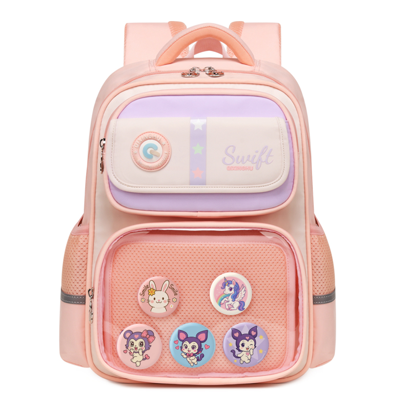 Mochila infantil rosa.