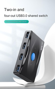 新颖USB3.0打印机分享器KVM开关2输入4输出打印机电缆分配器转换器，用于显示器 - Product Image 6