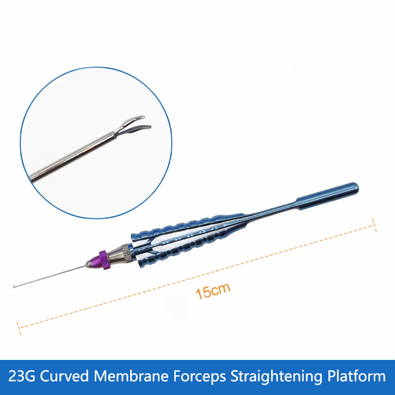 Pinza a membrana curva T206S con piattaforma diritta 23G