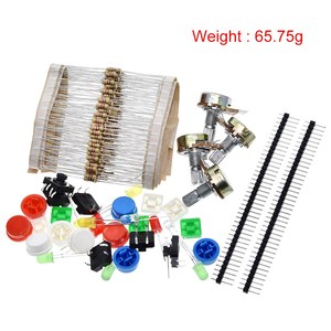 TZT 1 set pratico Kit resistore portatile per Arduino Starter Kit UNO R3 LED potenziometro tact switch pin header - Product Image 2