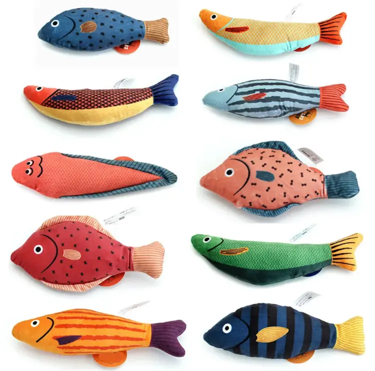 New Catnip Fish Shape Cats toys Funny Plush Chew denti pulizia accessori interattivi