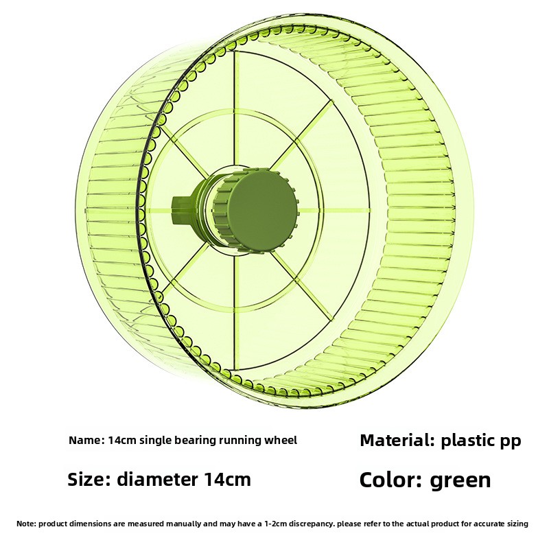 Green 14cm single-bearing running wheel