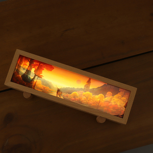 Personal isierte kunden spezifische Acryl muster wiederauf ladbare Licht box 3 Farben Kinder Nachtlicht Holz lampen box mit Lautsprecher musik