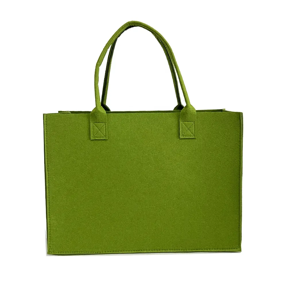 Fashion Wholesale Eco Friendly Custom Logo Large Capacity Colorful Felt Shopping Tote Bags