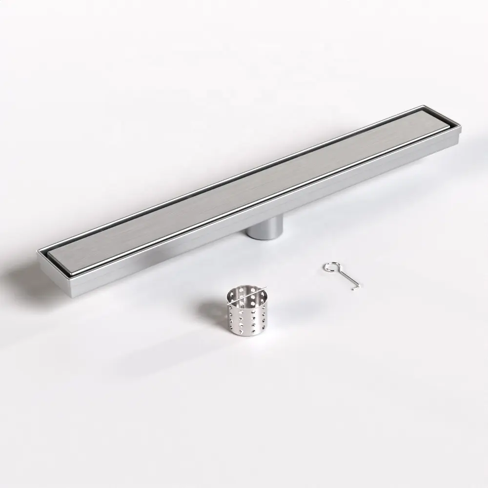 Personalizzazione filigrana SUS SS 316 300-1200mm inserto piastrelle in acciaio inox lineare rettangolare lungo scarico del pavimento doccia