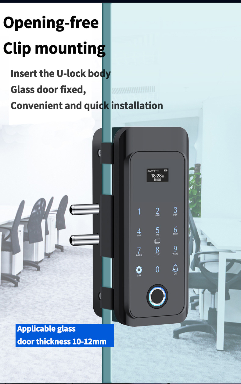 Smart safety door lock guangdong refers to high-definition color screen remote control applet Mechanical key Multi-function lock