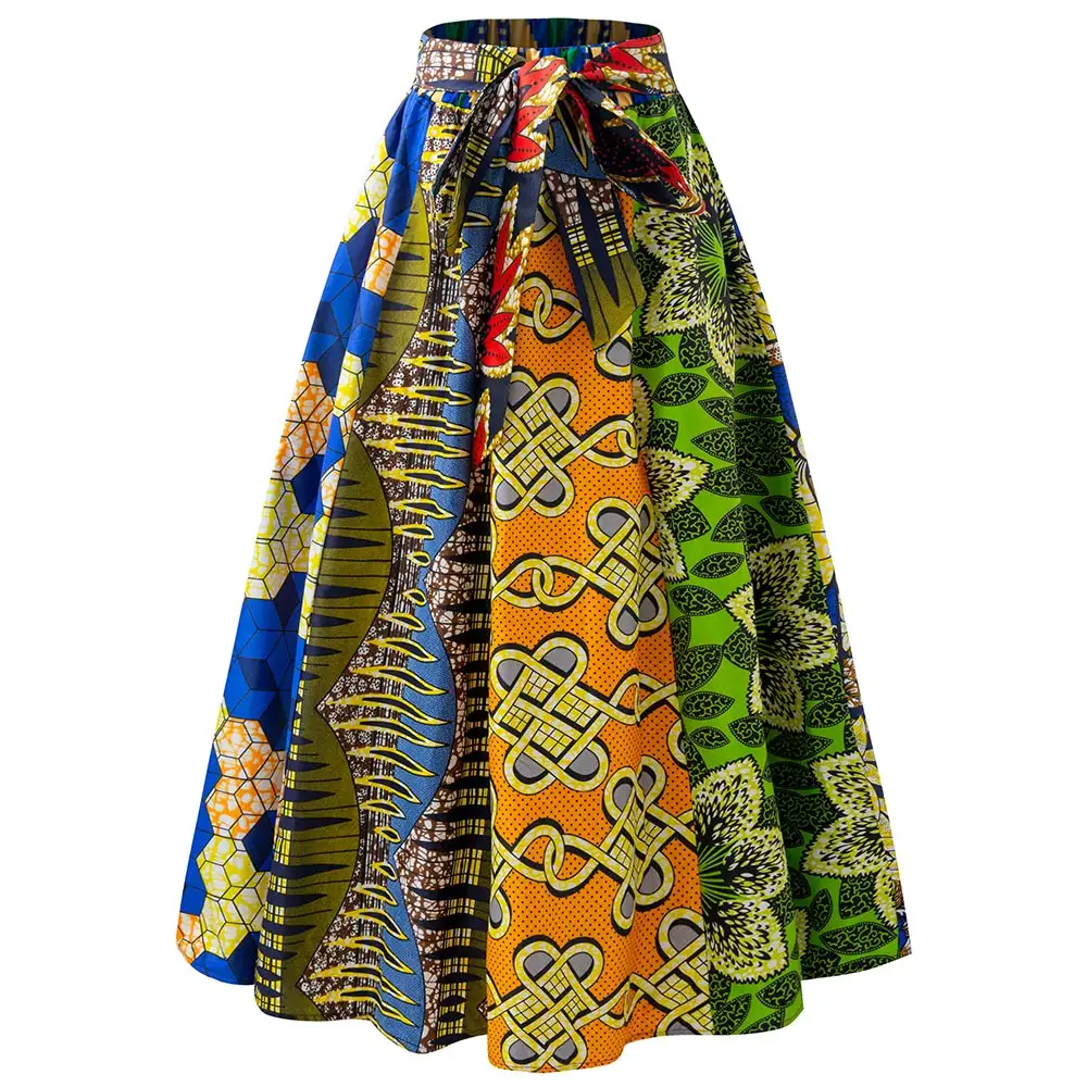 Saia de ancara estilo kitenge com estampa de peça, mais poplar, estampa africana, longo, vestido feminino, tamanho único