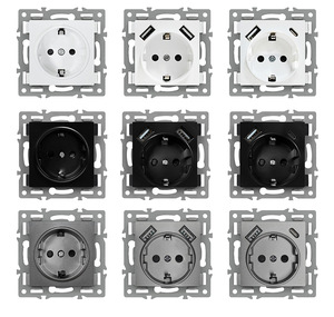 Accesorios de enchufe estándar europeo serie M 82, módulo de teléfono de TV de ordenador gris, tecla de función de 52*52mm, venta al por mayor