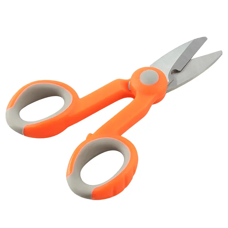 Multipurpose Fiber Handle Optic Electrical Scissors Stainless Steel Wire Cable Aramid Scissors Cut Electrical Wire Coax Cable