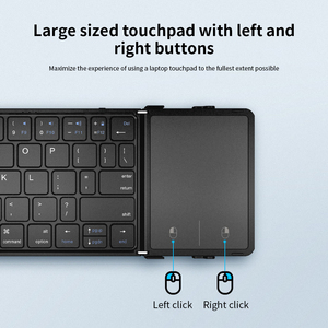 Teclas sin sonido plegables triples portátiles teclados inalámbricos Bluetooth con cubierta trasera de cuero para ordenador portátil teléfono - Product Image 6