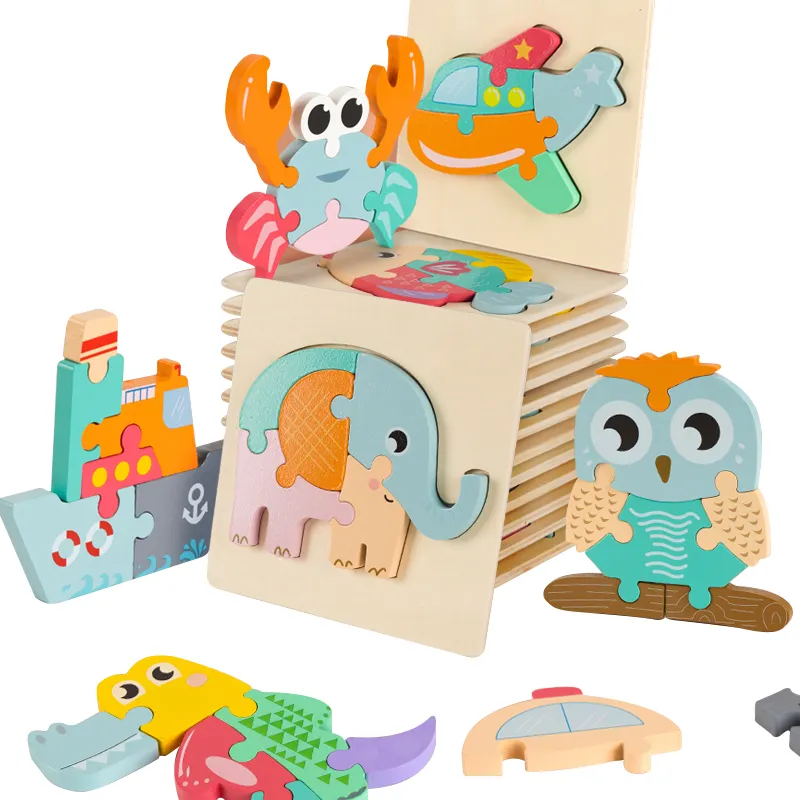 Bambino Precoce Educazione Cervello Giochi Ragazzo Formazione di Modellazione Animale di Puzzle Per Bambini Creativo Giocattoli Casuali di Gioco Forniture