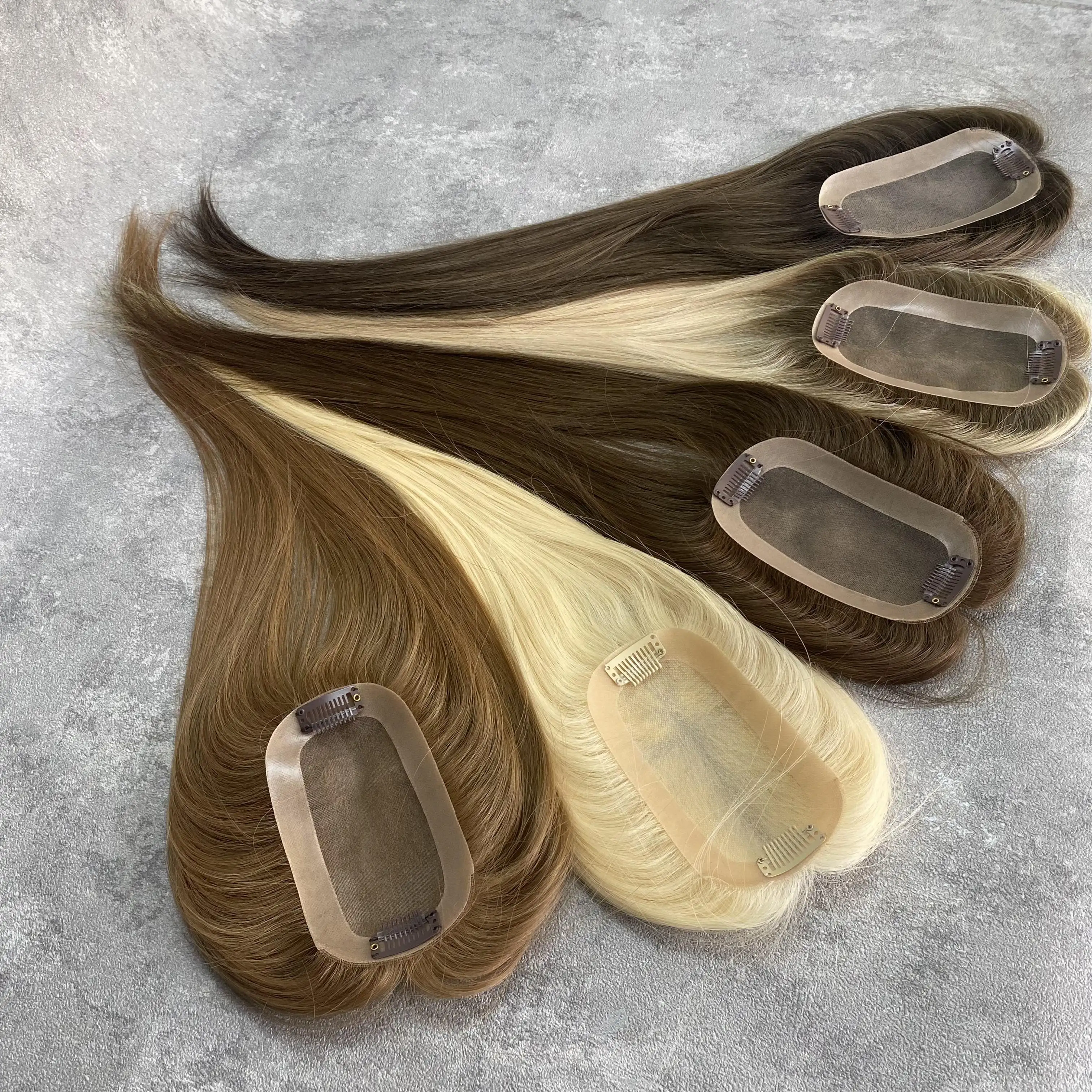 Groothandel Handgebonden Mono Vrouwen Toupet Pruik Clip In Natuurlijke Maagdelijke Remy Europese Human Hair Toupet Vrouwen Haar Topper