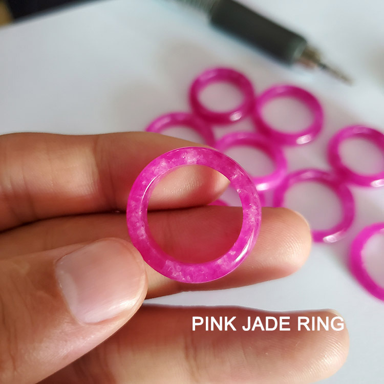 Pink jade rings