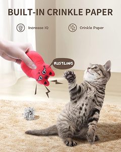 Juguetes de hierba gatera para gatos, almohada de juguete interactiva con sonido sonajero para gatos de interior - Product Image 5