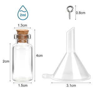 DIY dekorasyon 10ml 12ml 15ml 20ml 30ml Mini küçük tüp flakon şeffaf dileğiyle minik cam şişe tıpa mantar - Product Image 6