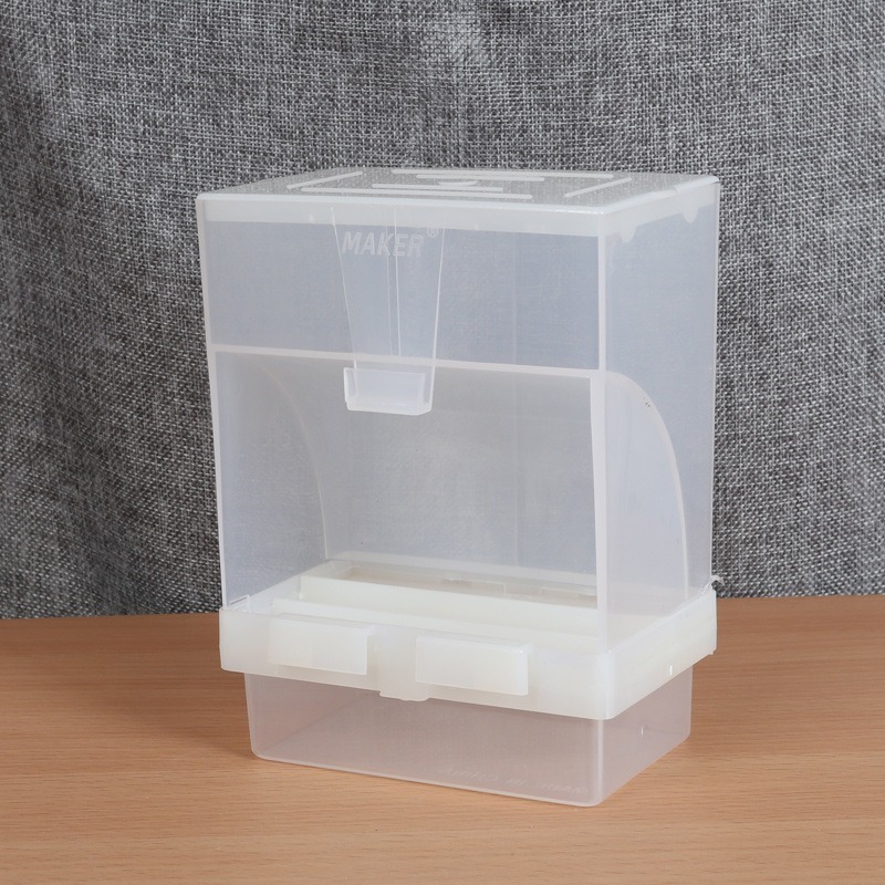 White-350g Compact Dual-Compartment Snap-On All-Purpose Feeder
