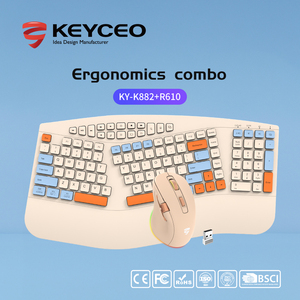 Diseño de teclado dividido Combo de ratón de teclado ergonómico inalámbrico Receptor 2 en 1 para Windows con reposamuñecas - Product Image 5