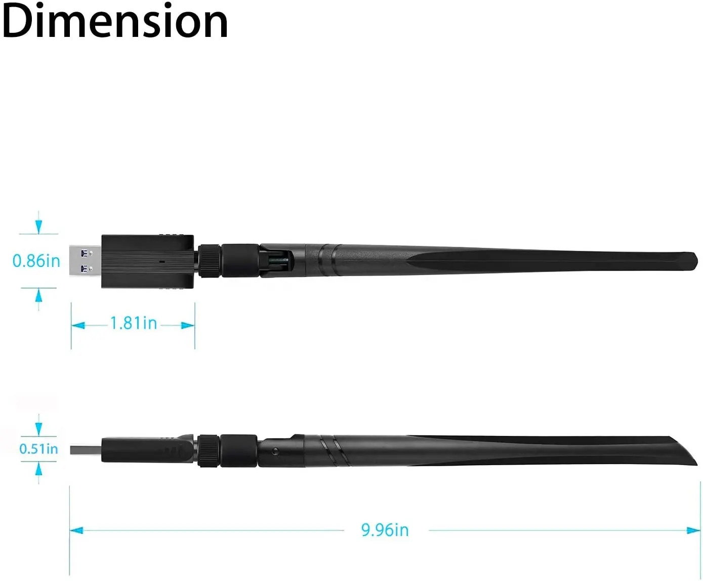 Bộ Chuyển Đổi WiFi USB Bộ Chuyển Đổi Mạng Không Dây USB 802.11ac Với Ăng Ten 5dBi Băng Tần Kép 5.8GHz/2.4GHz USB 3.0 WiFi Dongle