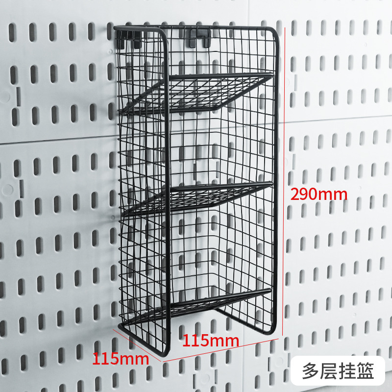 Panier suspendu à trois niveaux en fer, noir