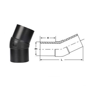 ขายดี PE100 HDPE 45 ข้อศอกอุปกรณ์ท่อ ISO 4427 ที่เข้ากันได้กับบริการแปรรูปแม่พิมพ์น้ําสีแดง - Product Image 5