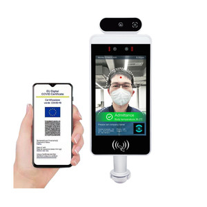 Dispositivo de reconocimiento facial por inteligencia artificial, sensor táctil de 8 pulgadas con huella dactilar y lector de tarjetas Rfid - Product Image 5