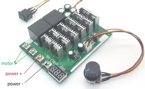 DC 10V-55V 60A DC Motor de cepillo Controlador de velocidad Gobernador Interruptor inverso bidireccional PWM Motor Controlador de velocidad 12V 24V Gobernador - Product Image 6