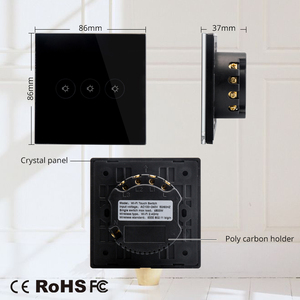 Tuya Vita Intelligente App di Controllo Remoto Casa timer Automazione Controllata EU UK spina Smart Touch WiFi Interruttore della Parete Della Luce nero colore - Product Image 3
