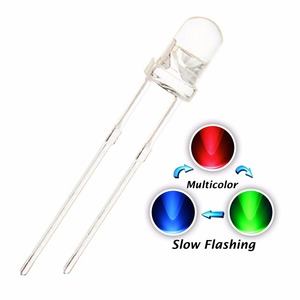 Tricolor LED Light Multicolor Flicker 3ミリメートルRGB Slow Flashing Ledダイオード - Product Image 1