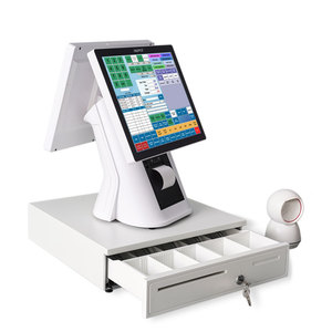 Nuevo modelo 15,6 ''+ 11,6'' Solución completa en blanco y negro Sistemas de máquina Pos de escritorio de doble pantalla para restaurante Overbook - Product Image 6