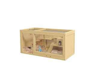 <span class=keywords><strong>Cage</strong></span> à <span class=keywords><strong>hamster</strong></span> en bois, habitat de <span class=keywords><strong>hamster</strong></span> nain multicouche, centre d'activités avec plateau coulissant, balançoire, échelle, dessus ouvrable - Product Image 1