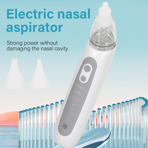 Aspirador nasal OEM ODM para bebé, aspirador nasal eléctrico para bebé, limpiador de nariz automático con 3 puntas de silicona, nivel de succión ajustable