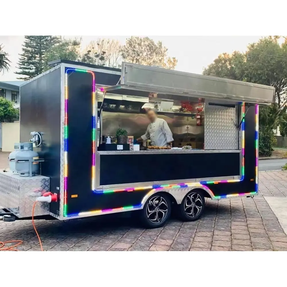 2023 Chinese stainless steel Food Truck Ice Cream Food Trailer Mobile Food Cart Ice Cream Van For Sale in China