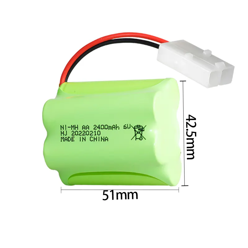 Nhà máy 6V 2400mAh sạc NiMH Pin gói AA cho RC đồ chơi thể thao Xe đua mô hình xe Pin hoạt động xe tải cho trẻ em