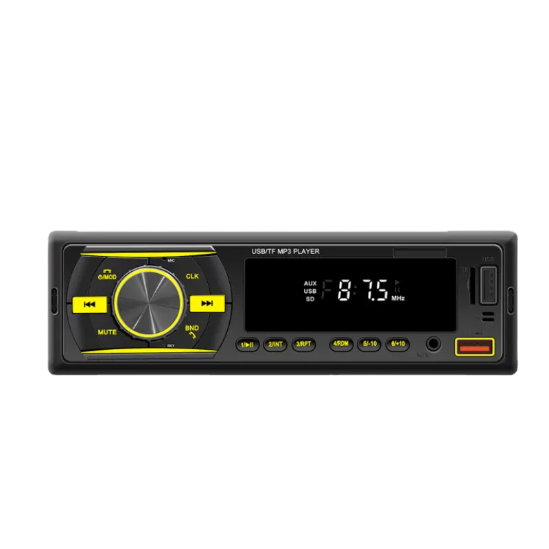 Henmall 1din12VカーラジオオートラジオFM/USB/SD/AUX-inステレオAI音声カラフルライトインダッシュカーMP3プレーヤー