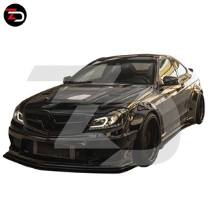 Yüksek Fitment L B geniş gövde kiti ön çamurluk arka çamurluk ön tampon difüzör gövde kanat için Mercedes C sınıfı W204 C204 C63 - Product Image 4