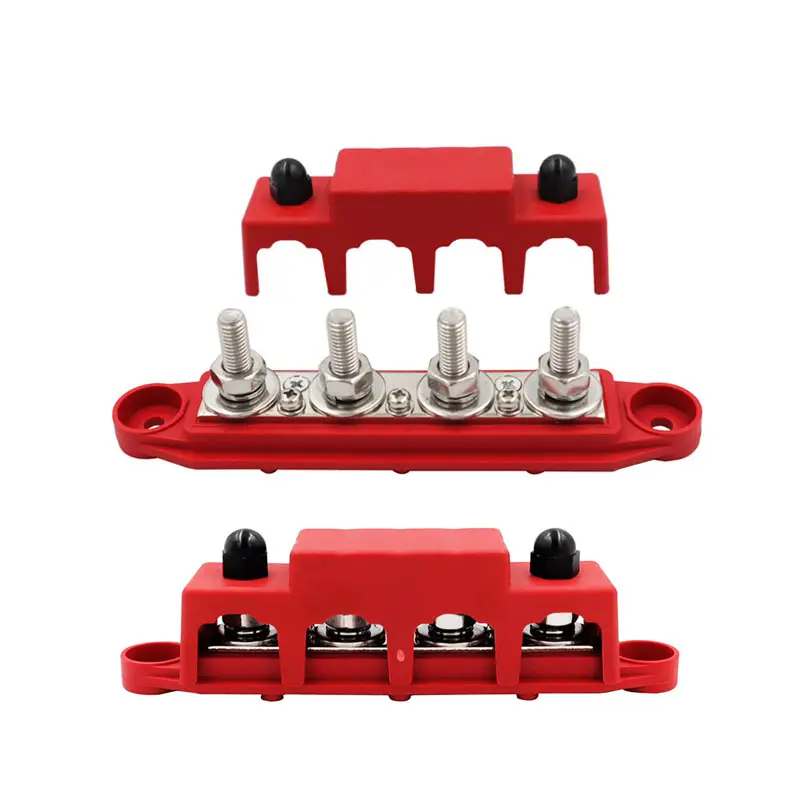 स्वत: 4 के साथ समुद्री बिजली Busbar M8/10 संवर्धन पदों के लिए बैटरी बिजली वितरण टर्मिनल ब्लॉक के साथ तांबा कवर