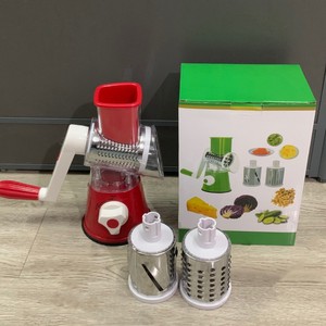 Slicer ירקות, <span class=keywords><strong>3</strong></span> ב <span class=keywords><strong>1</strong></span> סיבוב ירקות חותך גבינת מרשר תוף סיבובי מטריף עם <span class=keywords><strong>3</strong></span> להבים מפלדת אל חלד