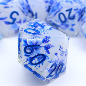 ชุดลูกเต๋า RPG ลายดอกไม้ไพลินลึกลับชุดลูกเต๋าเรซินโพลีเมอร์ DND สำหรับดันเจี้ยนและ Game-L9กระดาน - Product Image 6