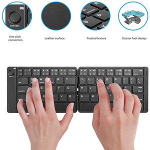 Foldable Wireless <strong>Keyboard</strong> Rechargeable Slim Folding <strong>Keyboard</strong> Compatible IOS <strong>Android</strong> Windows Smartphone Tablet and Laptop - Product Image 3