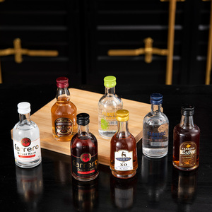 Custom <span class=keywords><strong>Mini</strong></span> Alcohol Flesjes Kit Klein Sap Dranken Helder Glas Wijn Sterke Drank Fles Set Met Deksel Voor Whisky Wodka Gin Rum Tequila - Product Image 2