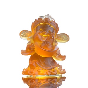 クリスタル琥珀色の中国の健康の神家の神殿装飾2024祝福の彫刻 - Product Image 6